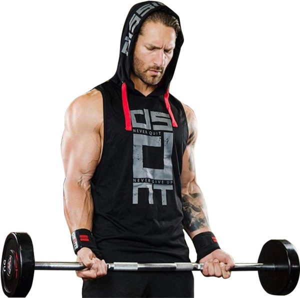 Black Gym Sleeveless Hood Tracksuit – Black Gym Sleeveless Hood Summer Tracksuit – Ready To Wear 2-piece Set | Men’s Sports & Jogging Wear