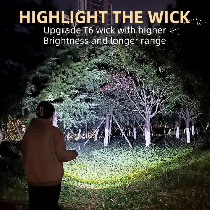 Mini Portable Outdoor Flashlight LED Flashlights Plastic Body High Lumens Three Eyed Rechargeable Lightning For Outdoor